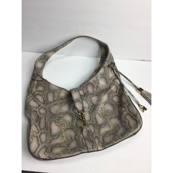 G.I.L.I.-Snakeskin Embossed Soft Leather Shoulder Bag. - Picture 1 of 8